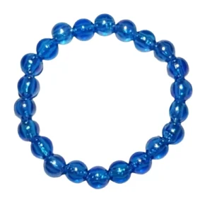 Kunstkunstperlenarmband Blau – Glänzender Farbakzent