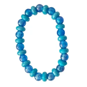 Kunstkunstperlenarmband Blau – Türkisfarbener Perlenmix