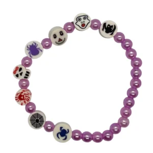Halloween Perlenarmband Lila – Gruselige Motive