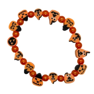 Halloween Perlenarmband Orange – Bunte Gruselfiguren