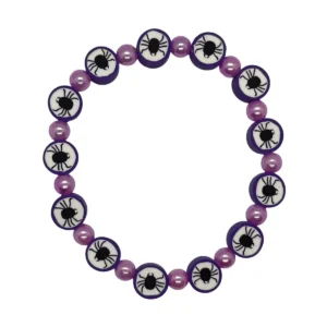 Halloween Perlenarmband Lila – Spinnenalarm