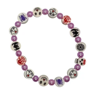 Halloween Perlenarmband Lila – Spinne