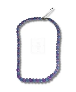 Kunstperlenkette Violett & Blau – Facettiertes Farbspiel