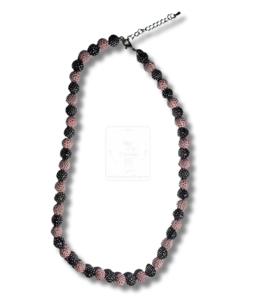Kunstperlenkette Schwarz & Rosa – Markanter Farbmix