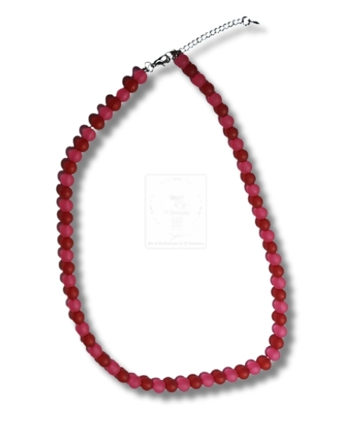 Kunstperlenkette Rot & Bordeaux – Warmer Farbmix