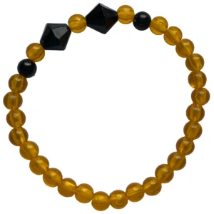 Halloweenarmband Gelb & Schwarz – Dunkle Akzente