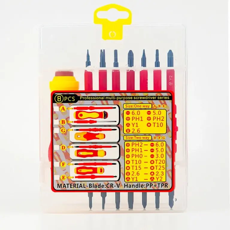 8 Stück isolierter Schrauben dreher Set magnetische Doppelkopf Elektro werkzeuge crv geschlitzte Phillips Torx Dreieck Her ramie ntas 4