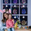 2/4pcs Ostern Fenster Lichter mit Saugnapf mehrfarbig hängende Dekorationen Eier geformte Lichterketten Innen Home School Dekor 1