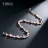 Zakol exquisite Zirkon blatt Armbänder für Frauen Silber Farbe Kristall Männer Armreifen Mode Herz Zirkon Mädchen Party Schmuck 3