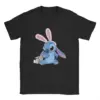 Männer Tier Cartoon Stich Lilo Weihnachten T Shirt Cartoon Reine Baumwolle Kleidung Vintage Kurzarm O Neck Tees Geschenk T-Shirt