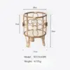 Hohler Blumenständer, handgewebt, Nachahmung von Rattan, Pflanzenständer, Desktop, kreativer Blumentopfständer, Balkon-Pflanzgefäß mit Holzbeinen 6