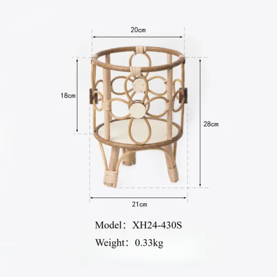 Hohler Blumenständer, handgewebt, Nachahmung von Rattan, Pflanzenständer, Desktop, kreativer Blumentopfständer, Balkon-Pflanzgefäß mit Holzbeinen 6