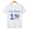 Disney Lilo & Stitch alles Gute zum Geburtstag Kinder T-Shirt Mädchen Kleidung 1 2 3 4 5 6 7 8 9 Jahre Jungen lustige T-Shirt Kinder kleidung 6