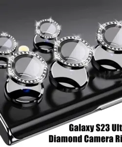 Dimond Kamera Ring für Samsung Galaxy S23 Ultra Zubehör Rückseite Objektiv Displays chutz Metall Rand Glas auf S23ultra