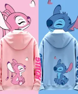 Disney Stitch verschiedene Paar-Outfits für Damen und Herren, lässige Sweatshirts, Kapuzenjacken und Kleidung