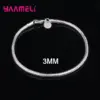 Große Förderung Sterling Silber gestempelt Kette Armband für Männer Frauen Unisex Schmuck mit Hummer verschlüssen 3mm 4mm Breite 3