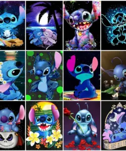 Disney 5d Diamant Malerei auf Clearance Lilo Stich Verkauf Mosaik Cartoon volle runde Bohrer Stickerei Meer Blume Wanda uf kleber