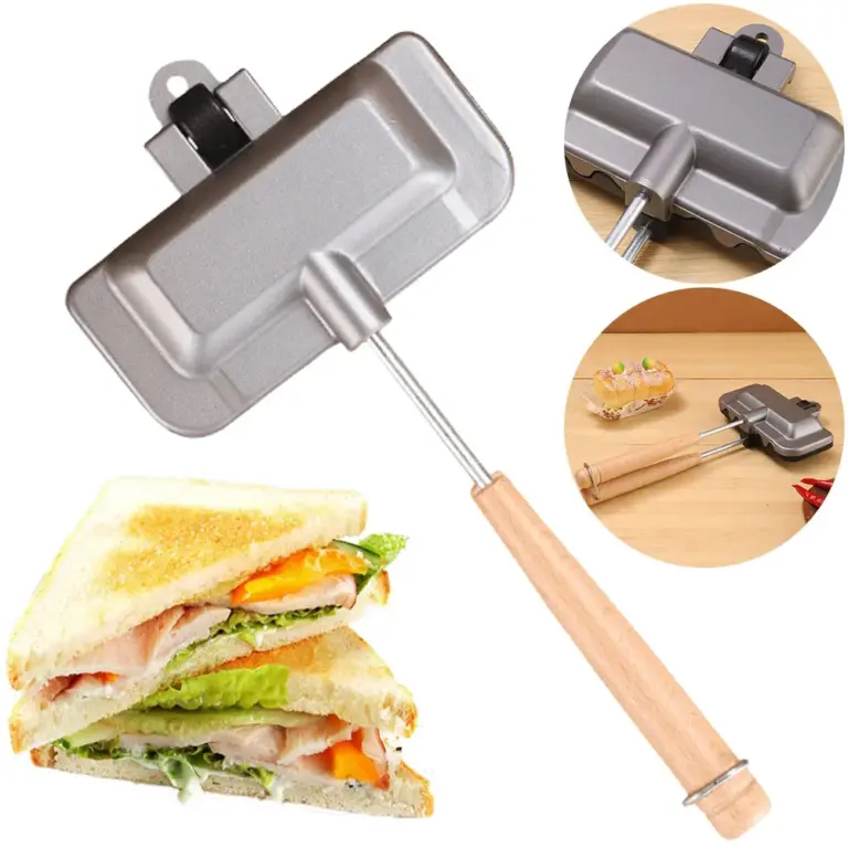 Doppelseitige Sandwich pfanne Antihaft-Aluminium legierung Brot Toast Frühstücks maschine Hot Dog Toaster Backen Grill ofen Form Pfanne 3