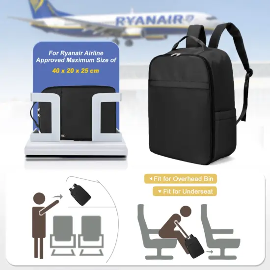 Ryanair Rucksack 40x20x25 Kabinentasche, Handgepäck Reiserucksack für Easyjet Kabinentasche 45x36x20, Laptop-Rucksack für Damen/Herren 2