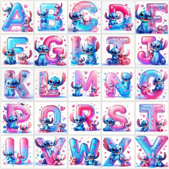 Disney Buchstabe Lilo und Stitch DIY Cartoon Diamant Malerei voller Bohrer Mosaik Handwerk Strass Stickerei Home Decor Geschenke