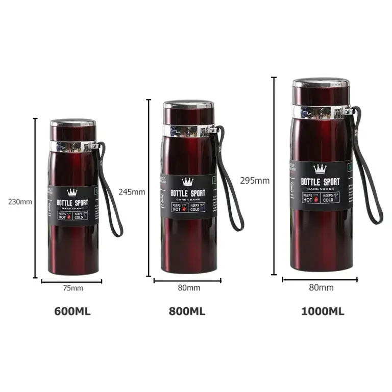 1000ml Thermal wasser flasche Thermoskanne Vakuum flasche Doppel Edelstahl Kaffee Tee isolierte Tasse auslaufs icher für Büro 6