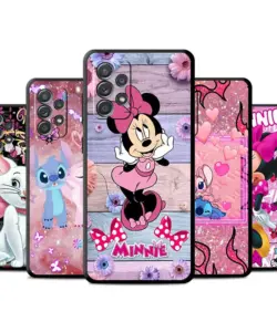 Telefon schwarz Fall für Samsung Galaxy A13 A22 5g A51 A32 A54 A23 A72 A12 A52 A34 A33 Silikon hülle Minnie Stitch Anne Disney Cas