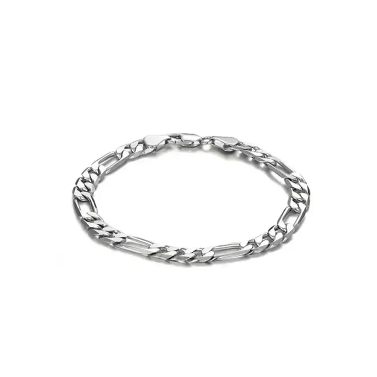 Punk 925 Sterling Silber 4/6mm 8 Zoll Figaro Kette für Männer einfache Frauen Hip Hop Armband Schmuck Party Zubehör Großhandel 3