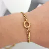 Qmhje Anker verschluss Armband Frauen Männer Edelstahl Twist Seil Kette Matrosen rad geometrische Verbindung Basic DIY Gold Silber Farbe 2