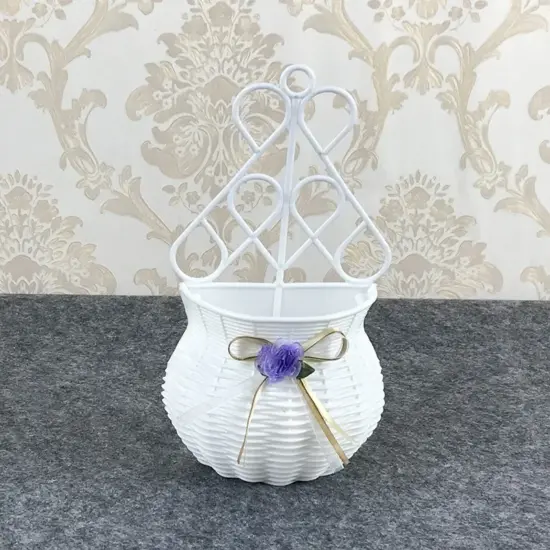 Hängende Blumen korb Gartenparty handgemachte DIY Vase Kleinigkeiten Veranstalter Wand künstliche Rattan Wohnkultur Töpfe 2