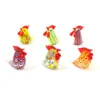 6 stücke niedlichen Huhn Mini Figur Glas Ornamente Kawaii Hahn Ostern Hahn winzige Statue nach Hause Wohnzimmer Tisch Fee Garten Dekor