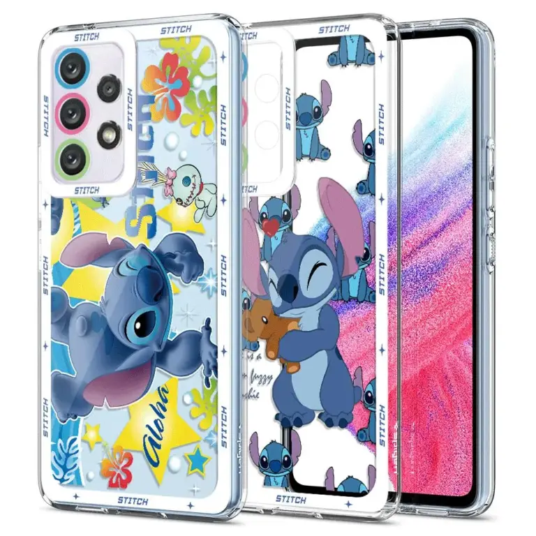 Disney Stitch funkelnde Handy hülle für Samsung Galaxy A22 A52 A32 A21s A31 A50 A50S A71 A72 A12 A51 4g 5g klare Silikon hülle 6