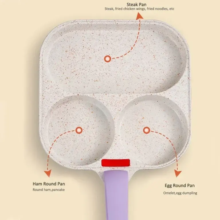 Haushalt Maifanshi Antihaft-Bratpfanne Frühstück 3-Loch-Ei Burger Essen Steak Pfanne Antihaft-Omelett Pfanne Küche Kochgeschirr 3