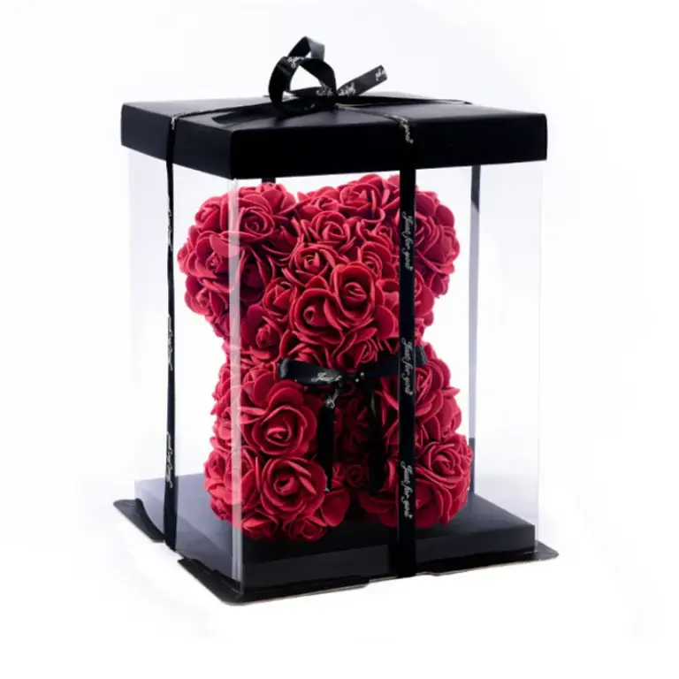 1pc 20cm Rosen bär Kunst schaum Blumen tragen romantische kreative Geschenke für Valentinstag Jubiläum Hochzeit Geburtstag mit Box