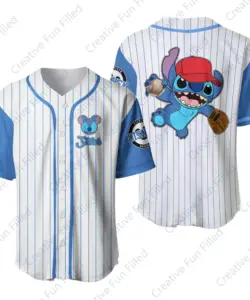 Disney Vintage übergroße Baseball-Trikot für Kinder, Lilo und Stich hemd, Geschenk für Sport, neuer Sommer, 2024