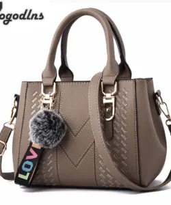 Stickerei Messenger Taschen Frauen Leder Handtaschen Taschen für Frauen Sac ein Haupt Damen haar ball Hand Tasche