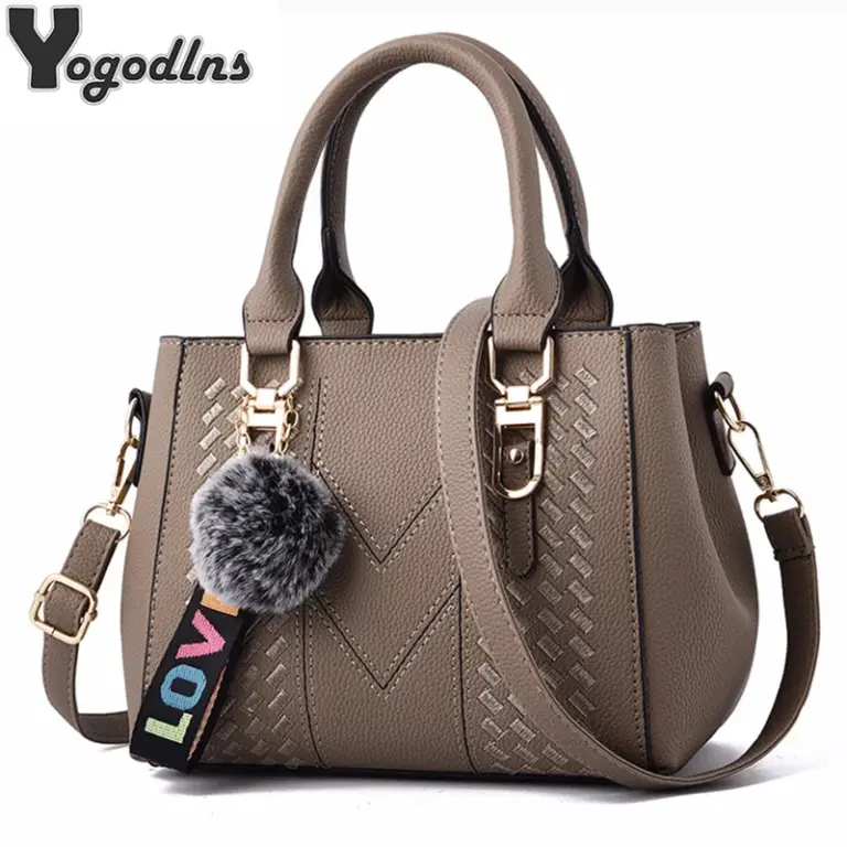 Stickerei Messenger Taschen Frauen Leder Handtaschen Taschen für Frauen Sac ein Haupt Damen haar ball Hand Tasche