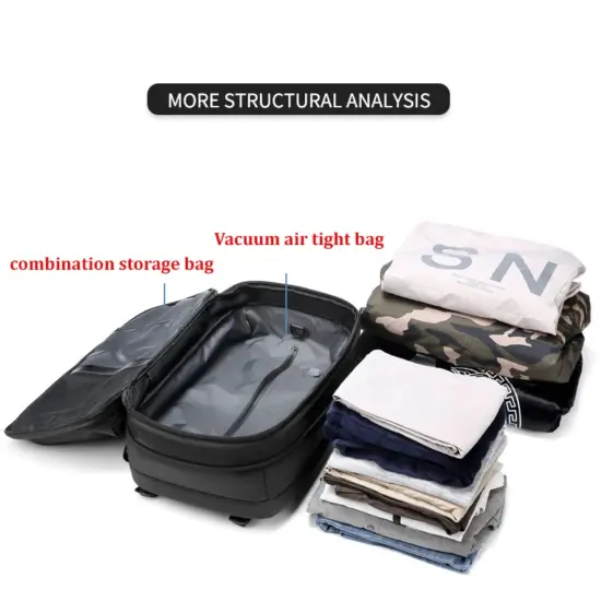 Männer Reiserucksack Vakuumkompression 17-Zoll-Laptop-Rucksack Business Schulrucksack mit großer Kapazität Erweiterter Wanderrucksack 4