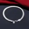 8 Zoll 18K Gold Armband 5MM seitliches Kettenarmband für Damen Herren Mode Hochzeit Verlobung 925 Sterling Silber Schmuck Geschenke 6