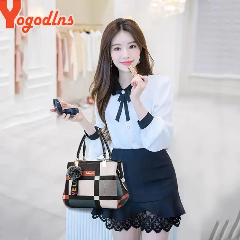 Yogodlns Neue Luxus Handtasche Frauen Nähen Wilden Messenger Taschen Designer Marke Plaid Schulter Tasche Weibliche Damen Totes 3