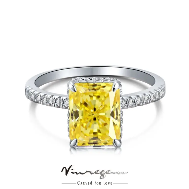 Vinregem Sterling Silber Roségold Crushed Ice 5ct Morganit synthetischen Moissan ite Hochzeits feier Ring für Frauen Großhandel 3