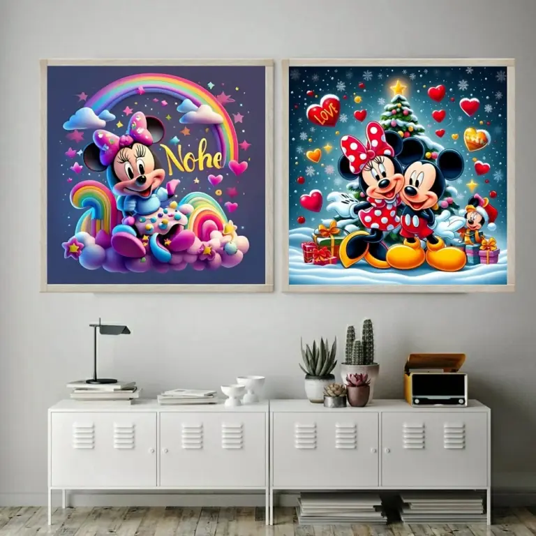 Disney Mickey Maus Lilo Stich Fee Staub Diamant Malerei Mosaik Cartoon Stickerei Kreuz stich Handwerk Wohnkultur Geschenke 2