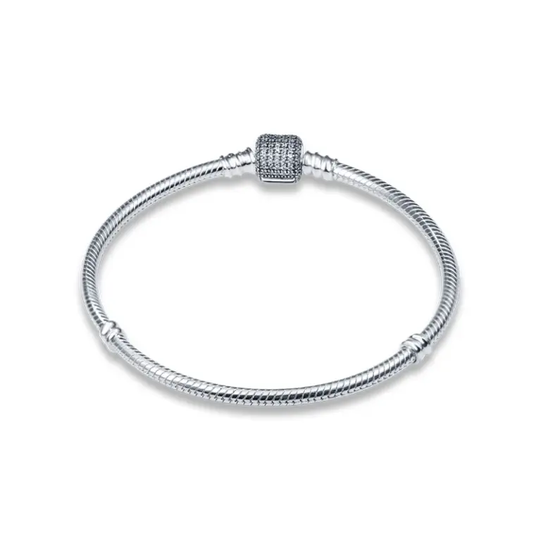 Neu im Original Silber Schlangen kette Armband passt 3mm Original Charm Perle für Frauen Herz Armbänder Schmuck Geschenke heiß 3