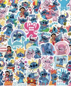 50 stücke Disney Cartoon Kawai Stich Aufkleber für Laptop Telefon Koffer Tagebuch Gitarre Graffiti wasserdichte Aufkleber Aufkleber Kinder Spielzeug