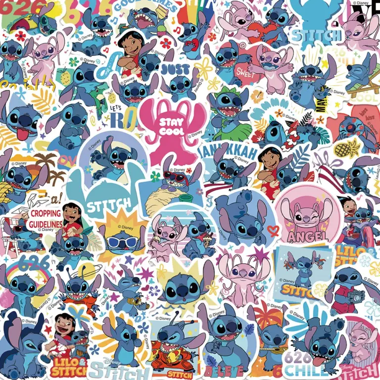 50 stücke Disney Cartoon Kawai Stich Aufkleber für Laptop Telefon Koffer Tagebuch Gitarre Graffiti wasserdichte Aufkleber Aufkleber Kinder Spielzeug