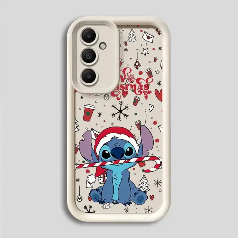 Hülle für Samsung Galaxy A54 A52 A14 A53 A12 A13 A50 A23 A71 A34 A51 A33 A21s A32 A15 A05s Handyhülle Cartoon Stitch Weihnachten