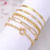 Iparam Gold Farbe Silber Farbe Charm Armband Armreifen für Frauen Punk Bordstein kubanische Kette Armbänder Set Boho Modeschmuck Geschenke 5