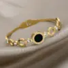 Allyes schwarz römische Ziffern Edelstahl Armreifen Armbänder für Frauen neues Design Gold Silber Farbe wasserdichten Schmuck Geschenk 2