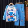 Disney Stich Kinder Pyjamas Nette Anime Cartoon Engel Kinder Herbst Hause Kleidung Jungen Mädchen Weiche Pyjama Set Kawaii Urlaub Geschenke 3