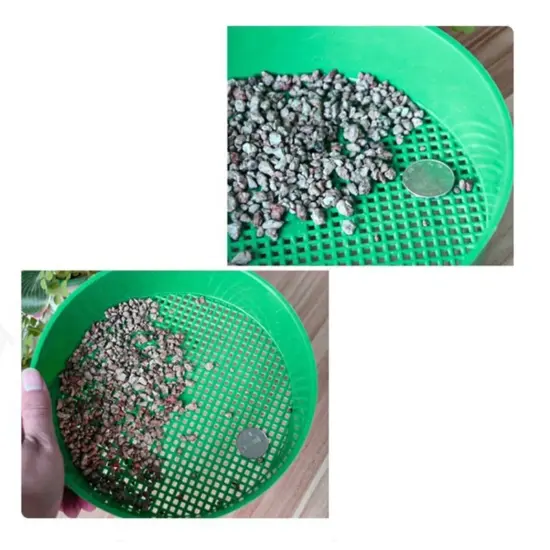 Grün Runde Garten Sieb Kunststoff Rätsel Stein Sand Sämling Mesh Sieb Garten 4