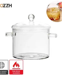 BOZZH Transparent Glas Suppe Topf Haushalt Küche Gemüse Salat Schüssel Verdicken Flamme Explosion-Proof Kochen Topf Kochgeschirr